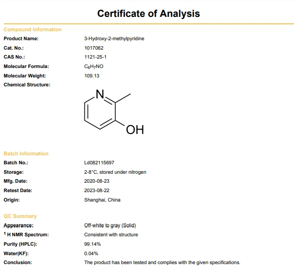 3-Hydroxy-2-methylpyridine CAS 1121-25-1